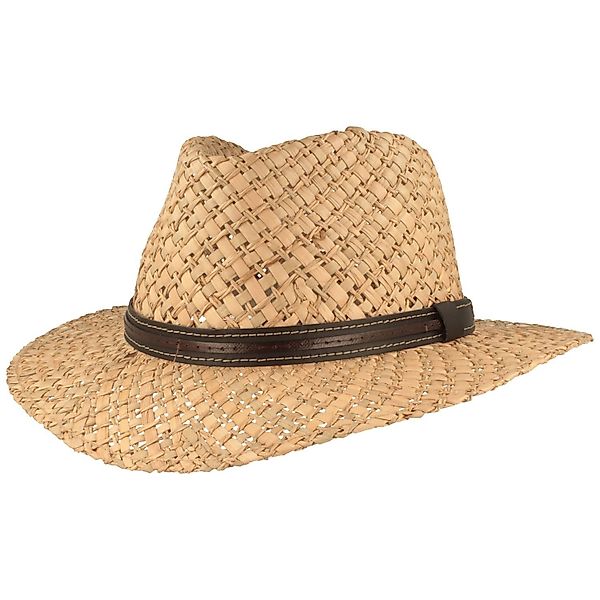 Breiter Strohhut Gartenstrohhut luftig mit Lederband-Imitat günstig online kaufen