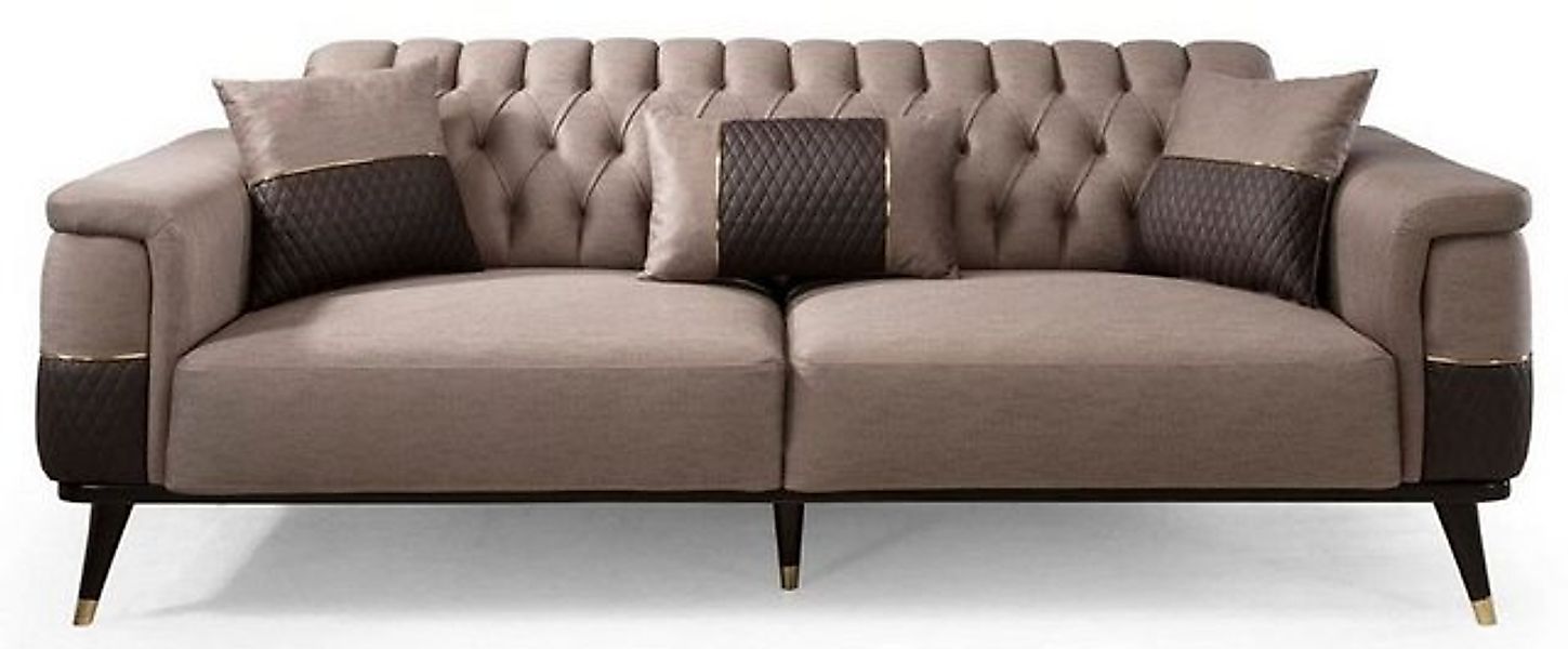 Casa Padrino Schlafsofa Luxus Schlafsofa Braun / Dunkelbraun / Gold 225 x 9 günstig online kaufen