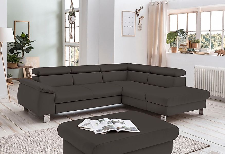 COTTA Ecksofa "Komaris L-Form, B: 249 cm" mit Kopfteilverstellung, optional günstig online kaufen