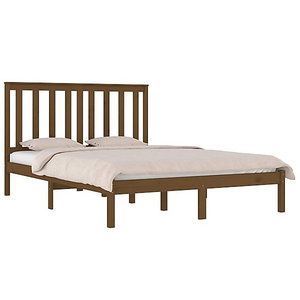 vidaXL Bett Massivholzbett Honigbraun Kiefer 200x200 cm günstig online kaufen