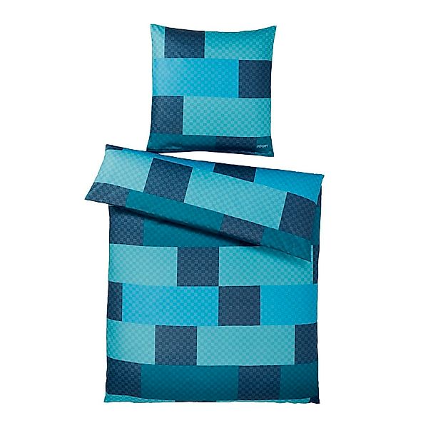 JOOP! Comfort Satin Bettwäsche Chessboard 4060-4 Lagune Mint 135x200 günstig online kaufen