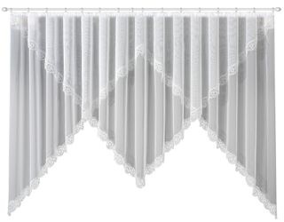 Stickereien Plauen Gardine "Sahra" Kräuselband 1 Stk. tlg. veredelt mit ech günstig online kaufen