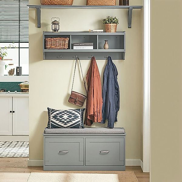SoBuy Wandgarderobe FHK28, Flurgarderobe Kleiderhaken Hängeregal günstig online kaufen