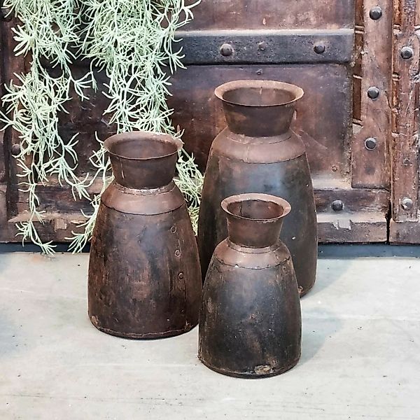 Eisenkanne 3er Set Topf Vase Eisen Vintage günstig online kaufen