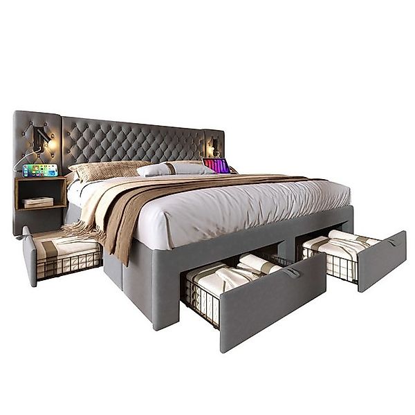 BlingBin Polsterbett Schlafzimmer-Set (1-tlg., 160×200 cm mit 2 Nachttische günstig online kaufen