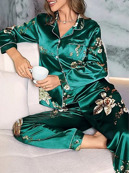 Elegant Love Schlafanzug Lässige Satin Loungewear – Bequeme Nachtwäsche mit günstig online kaufen