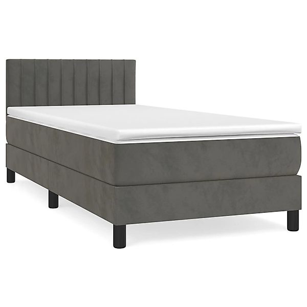 Vidaxl Boxspringbett Mit Matratze Dunkelgrau 90x200 Cm Samt günstig online kaufen