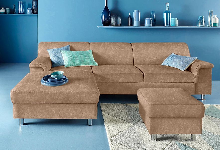 INOSIGN Ecksofa "Jamie, modern und elegant, Fußhöhe 9cm, L-Form,", wahlweis günstig online kaufen