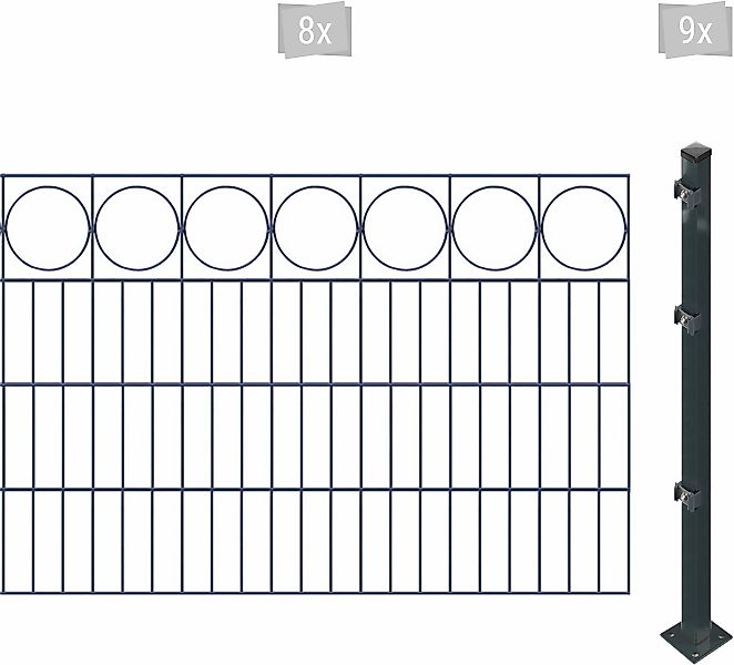 Arvotec Doppelstabmattenzaun "ESSENTIAL 80 zum Aufschrauben "Ring" mit Zier günstig online kaufen