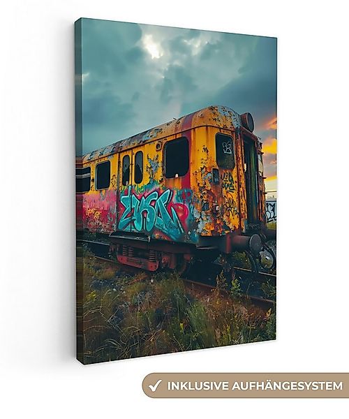 OneMillionCanvasses® Leinwandbild Graffiti - Verlassener Zug - Straßenkunst günstig online kaufen