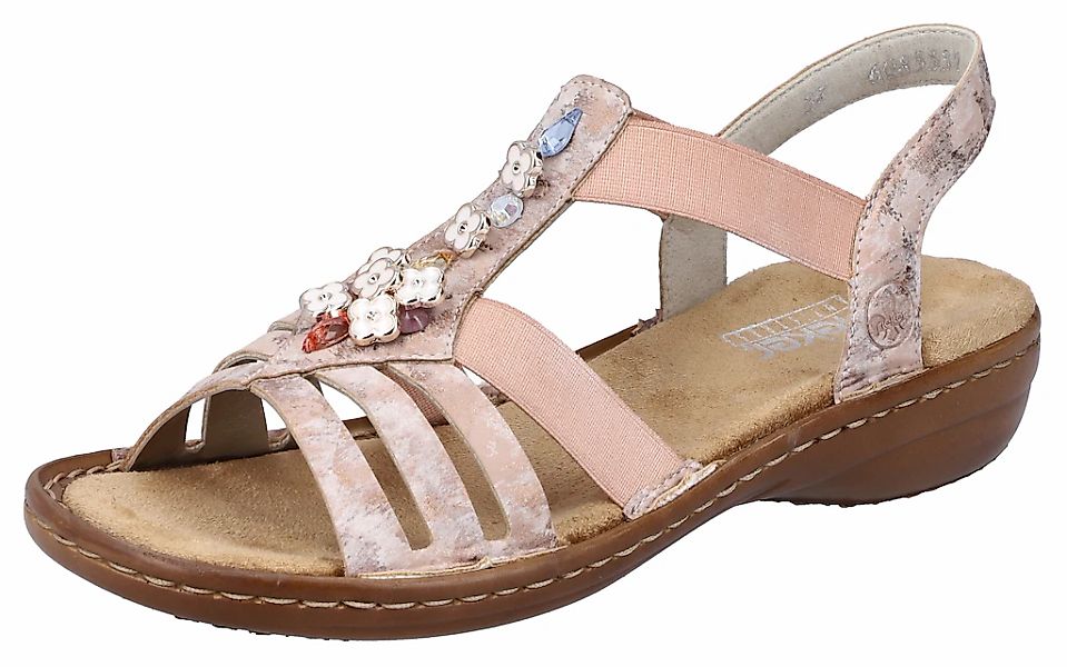 Rieker Riemchensandale, Sommerschuh, Sandalette, Keilabsatz, mit Schmuckele günstig online kaufen