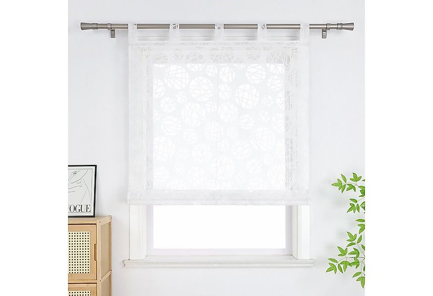 Joyswahl Raffrollo, mit Schlaufen, mit wolligem Kugelmuster Modern Schlaufe günstig online kaufen