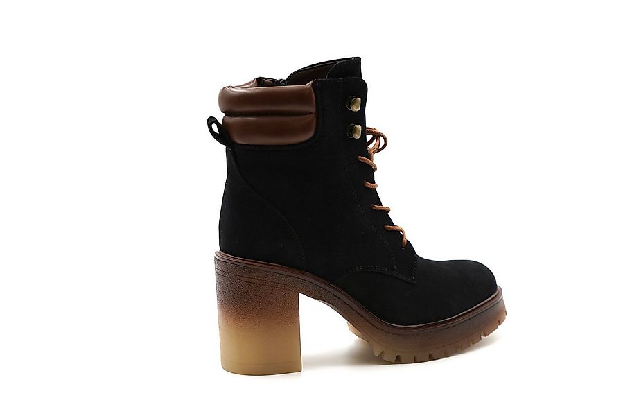 Sonderpostendiscount Damen Boots Stiefletten 23-5 Schwarz mit seitlichem Re günstig online kaufen