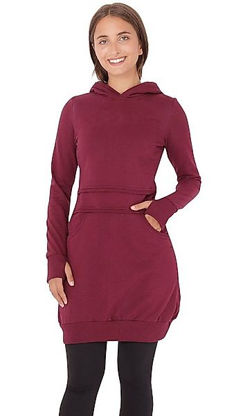 PUREWONDER Sweatkleid Kapuzenpullover-Kleid Hoodie Einfarbig dr19 Rot L ein günstig online kaufen