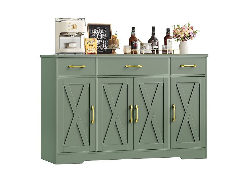 HOMECHO Sideboard, 140cm Breite Küchenschrank 3 Schubladen 4 Türen, Verstel günstig online kaufen