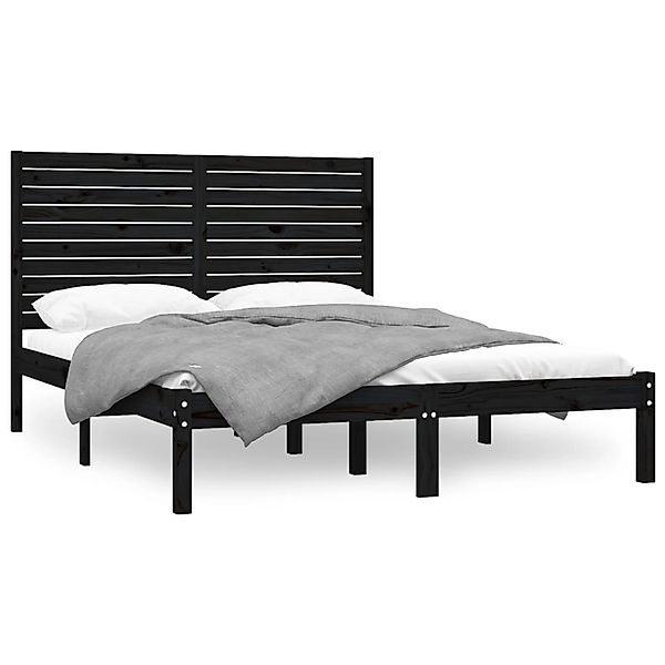 Vidaxl Massivholzbett Schwarz 140x200 Cm günstig online kaufen