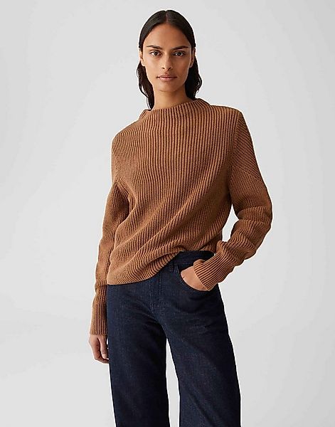 OPUS Strickpullover PONTELLE aus nachhaltigem BCI Cotton Funnel Neck, natür günstig online kaufen