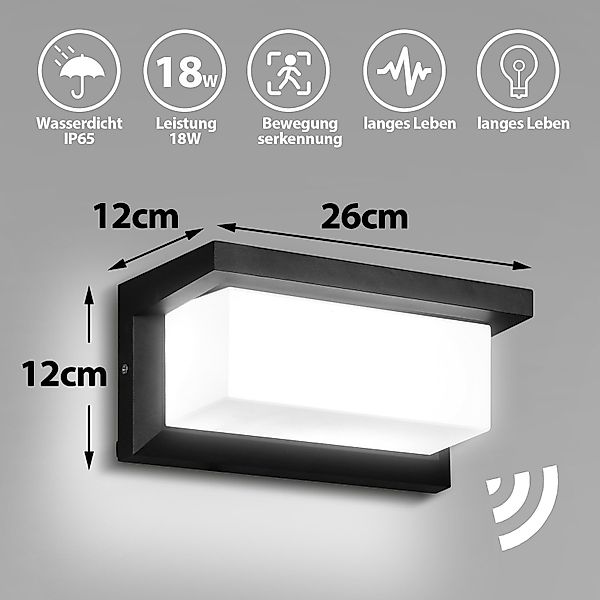 Clanmacy Wandleuchte 18W LED Wandlampe Außenleuchte günstig online kaufen