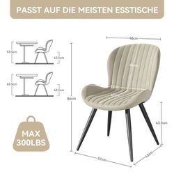 HawthyHome Esszimmerstuhl 2er Set Polsterstuhl mit günstig online kaufen