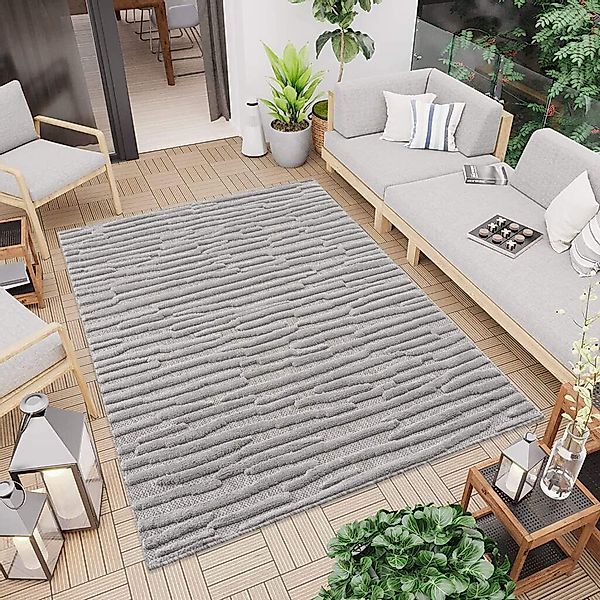Carpet City Teppich "In-& Outdoorteppich Santorini 58394, 3D-Effekt, Streif günstig online kaufen