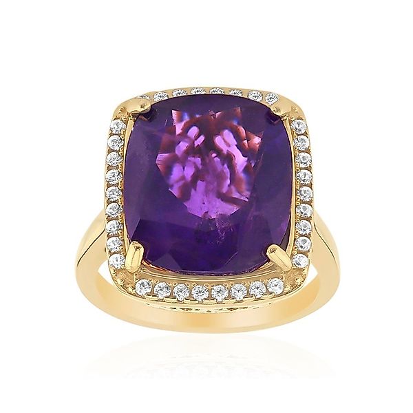 Cavill Silberring Marokkanischer Amethyst Goldplattierter Silberring, günstig online kaufen