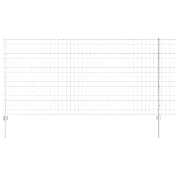 vidaXL Zaun mit Pfosten Silber 1,2 x 25 m Stahl 3336226 günstig online kaufen
