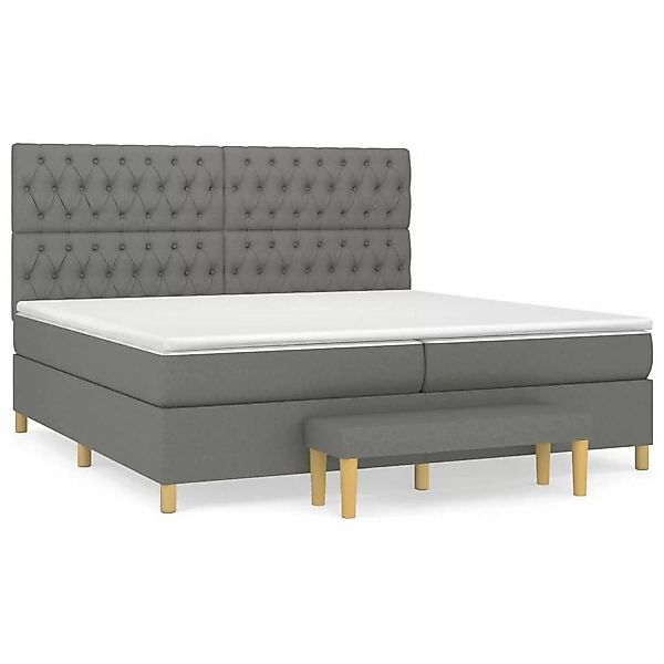 vidaXL Boxspringbett mit Matratze Dunkelgrau 200x200 cm Stoff1358747 günstig online kaufen