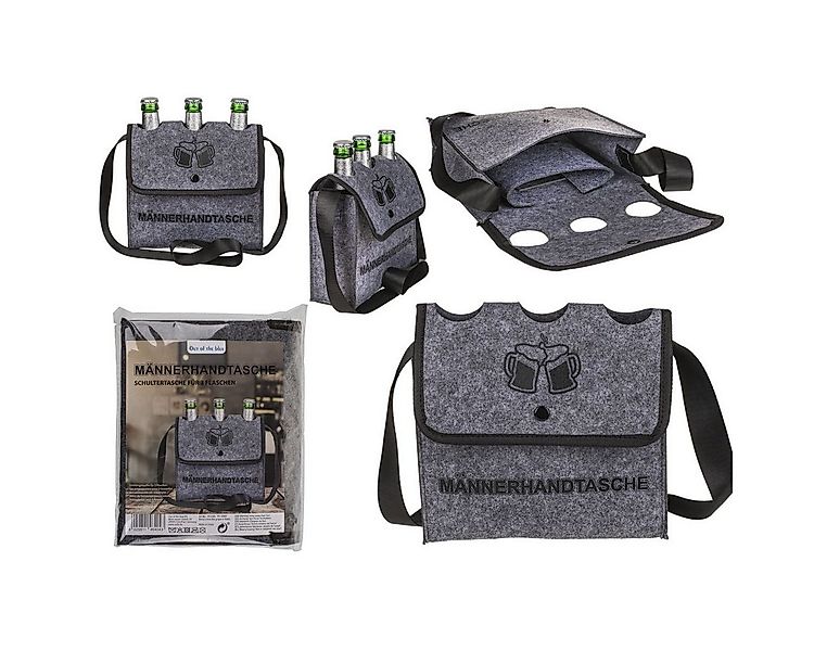 Out of the Blue Handtasche Männerhandtasche für 3 Flaschen grau günstig online kaufen