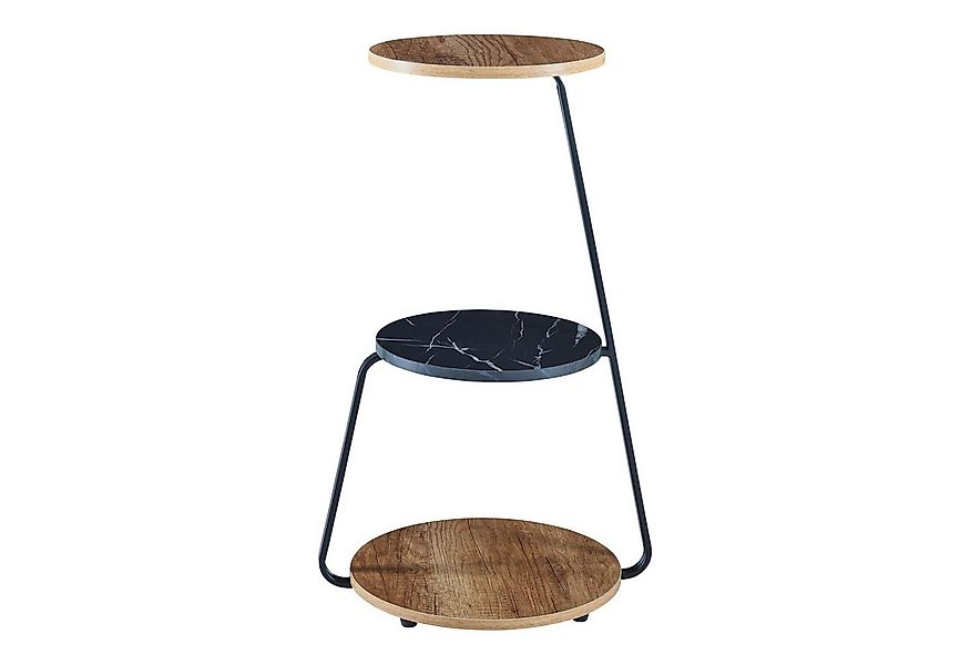 en.casa Beistelltisch, »Sipoo« Sofatisch mit 3 Ebenen 74x46x37cm Walnuss / günstig online kaufen