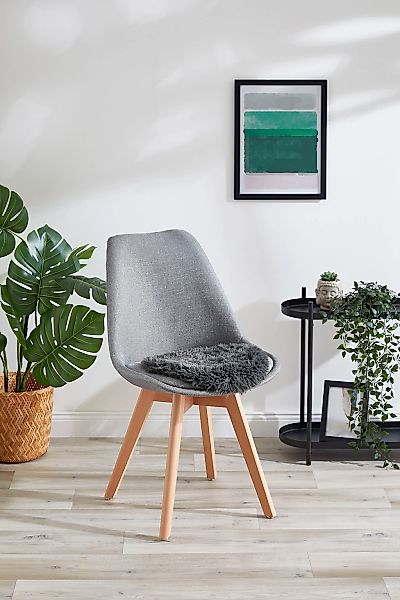 my home Sitzkissen "Alpa, 4er Set", Sitzauflage, Kunstfell, rund, Ø 34 cm, günstig online kaufen