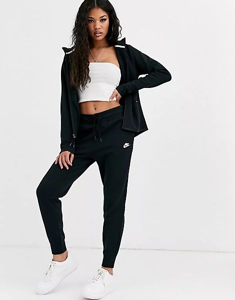 Nike – Tech – Schwarze Fleece-Jogginghose-Grau günstig online kaufen