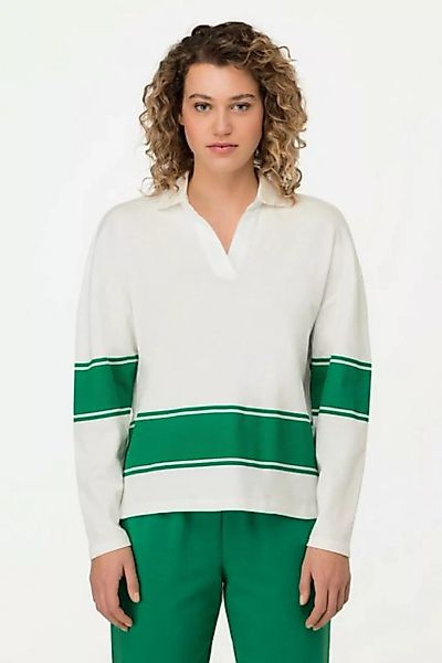 Gina Laura Poloshirt Poloshirt Oversized Polokragen V-Ausschnitt günstig online kaufen