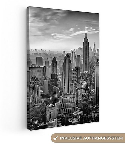 OneMillionCanvasses® Leinwandbild Architektur - Schwarz und weiß - Stadt - günstig online kaufen