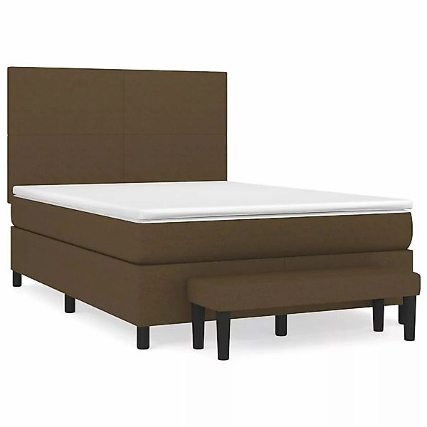 vidaXL Boxspringbett mit Matratze Dunkelbraun 140x190 cm Stoff1467866 günstig online kaufen