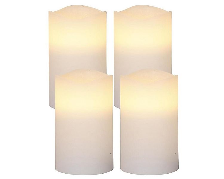 MARELIDA LED-Kerze LED Kerzenset May Echtwachs flackernd Timer H: 12,5cm - günstig online kaufen