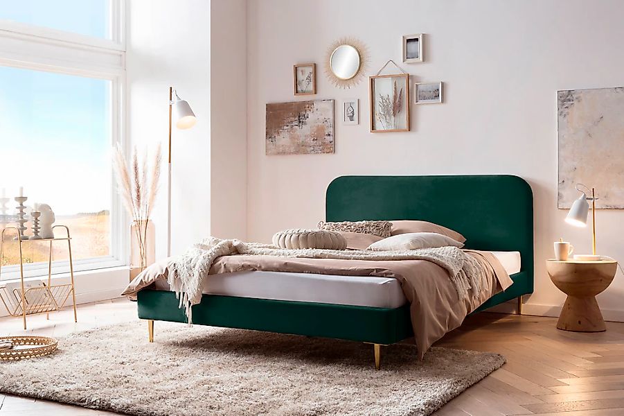 SalesFever Polsterbett, Beine Chrom goldfarben günstig online kaufen