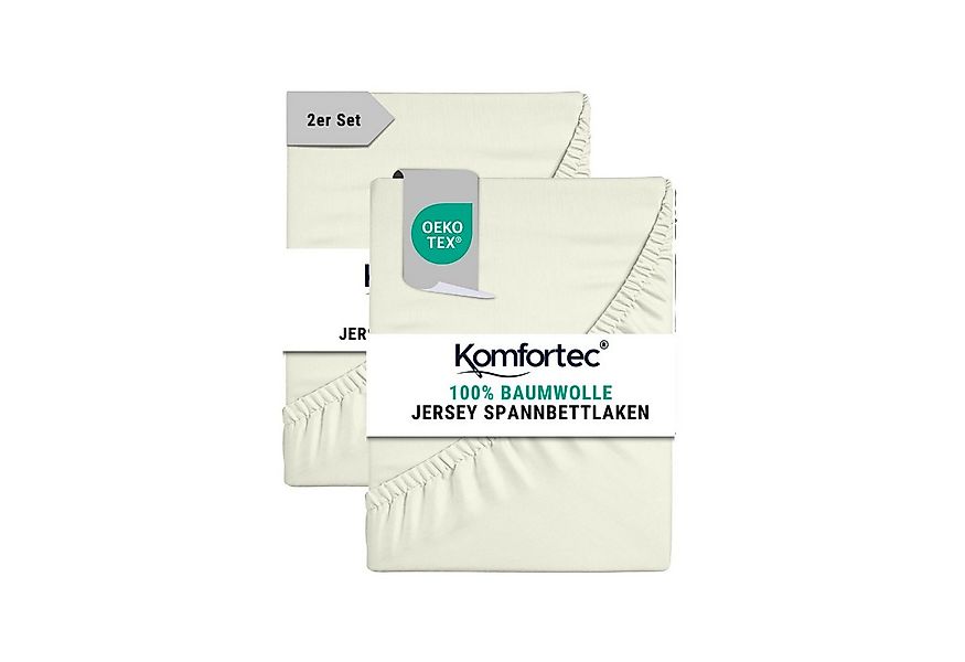 Komfortec Spannbettlaken Jersey Spannbettuch, 90x200, 140x200, 160x200, 180 günstig online kaufen