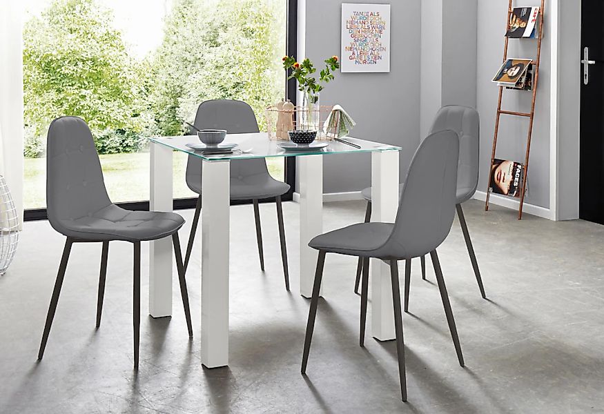 INOSIGN Essgruppe Set, 5 Stk. tlg. mit Glastisch, Breite 80 cm günstig online kaufen