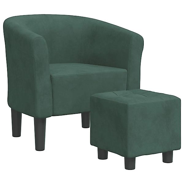 vidaXL Clubsessel mit Fußhocker Dunkelgrün Samt 356452 günstig online kaufen
