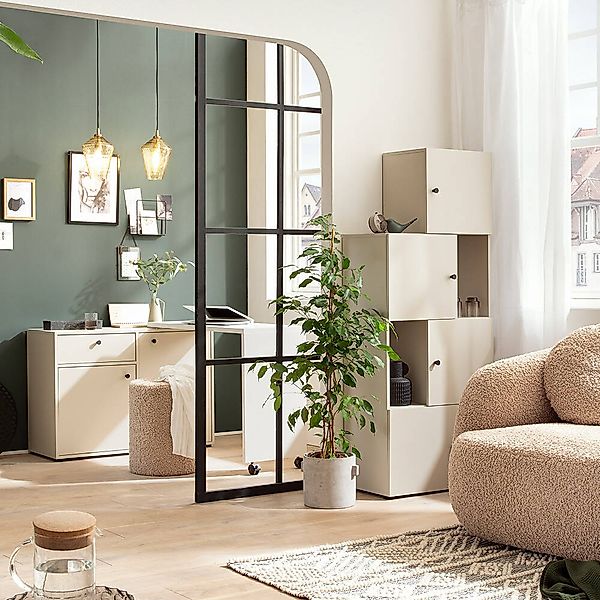 Wohnzimmer Set mit Regal ausziehbar beige LORCA-80, 2-teilig günstig online kaufen