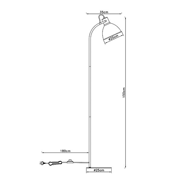 Brilliant Stehlampe »Erena«, 1 flammig-flammig, Höhe 150 cm, E27, Metall/Ho günstig online kaufen