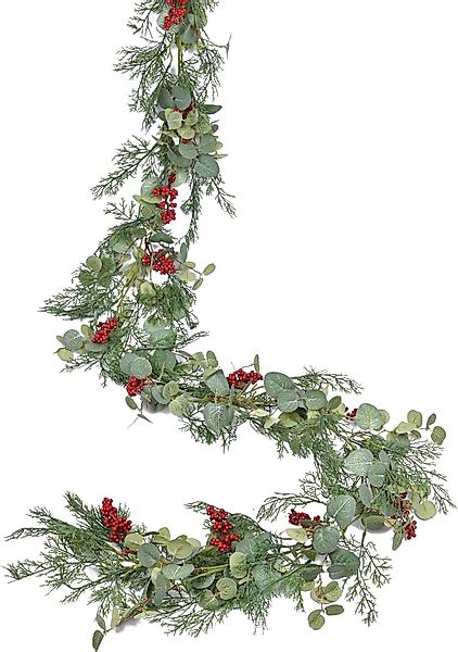 Kunstranke Künstliche Weihnachtsgirlande Stechpalmenbeeren-Girlande, Coonoo günstig online kaufen