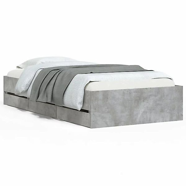 vidaXL Bett Bettgestell mit Schubladen Betongrau günstig online kaufen