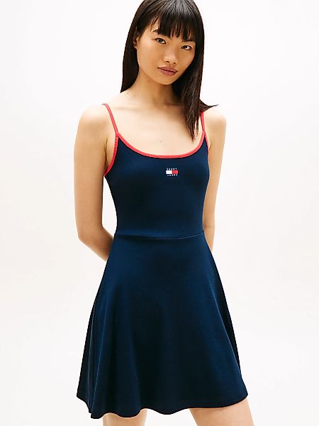 Tommy Jeans Spaghettikleid "TJW F&F STRAPPY BADGE DRESS" Fit and Flare, ger günstig online kaufen