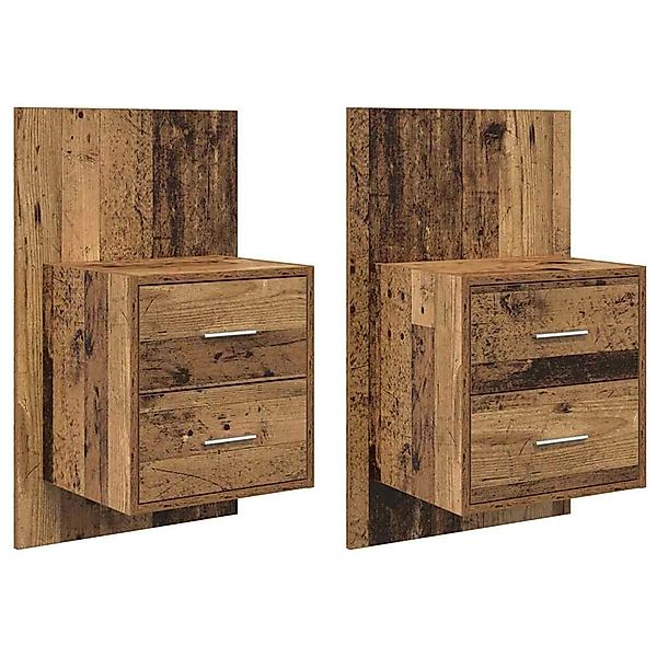 vidaXL Wandmontierter Nachtschrank 2 Stk Altholz 48,5 x 32,5 x 80 cm 880486 günstig online kaufen