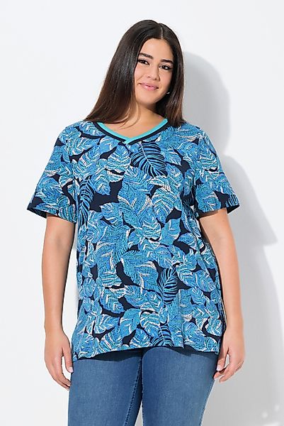 Ulla Popken T-Shirt T-Shirt Blätter A-Linie günstig online kaufen