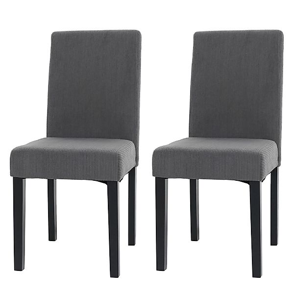 MCW Esszimmerstuhl Littau Cord 2er-Set Dunkelgrau Dunkle Beine günstig online kaufen