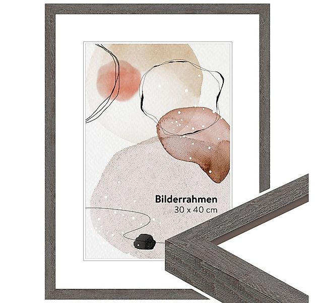 WANDStyle Bilderrahmen H950, Graubraun, aus Massivholz im Stil Modern günstig online kaufen