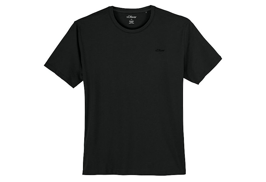 s.Oliver Rundhalsshirt s.Oliver Übergrößen Basic T-Shirt Rundhals schwarz günstig online kaufen