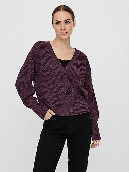 Vero Moda Strickjacke VMLEA LS V-NECK CUFF CARDIGAN NOOS Rippstrick günstig online kaufen
